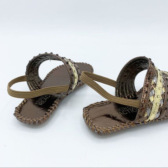 Kenneth Cole Reaction Child/Toddler Bronze Bling Baby Dress Sandals 5 - Picture 3 of 11